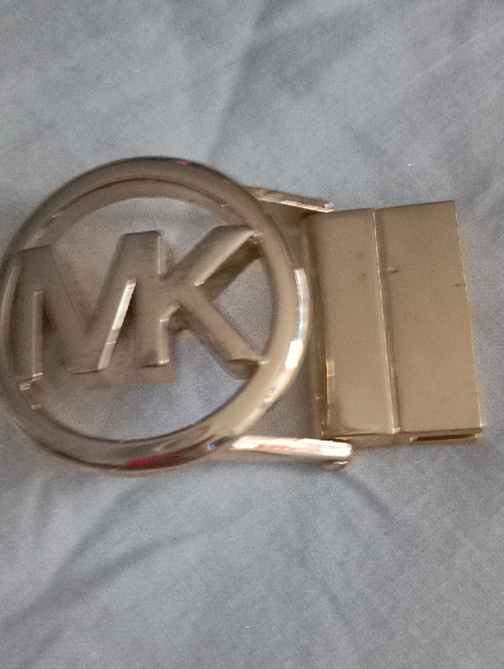 Michael Kors Shiny Gold MK Circle Logo Buckle